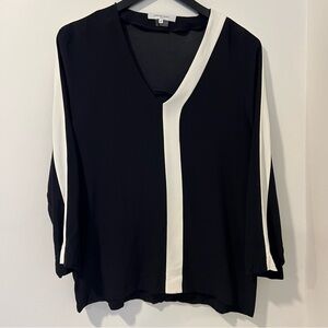 Gerard Darel Womens EU 40 US 8 Stripe Top Black Cream